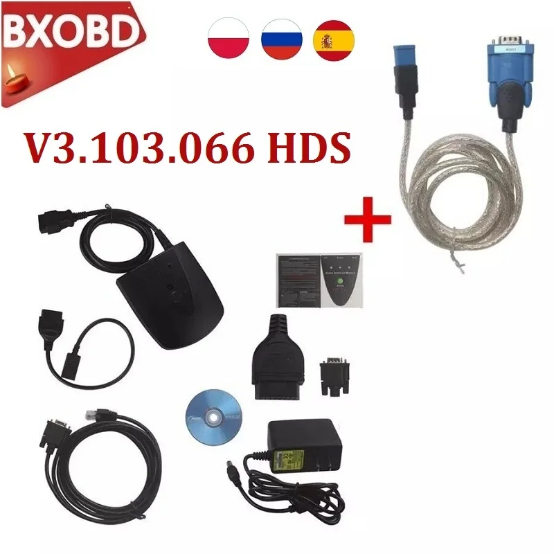 V3.103.066 HDS He с адаптером диагностики двойной платой USB1.1 до RS232 OBD2 сканер зеленый