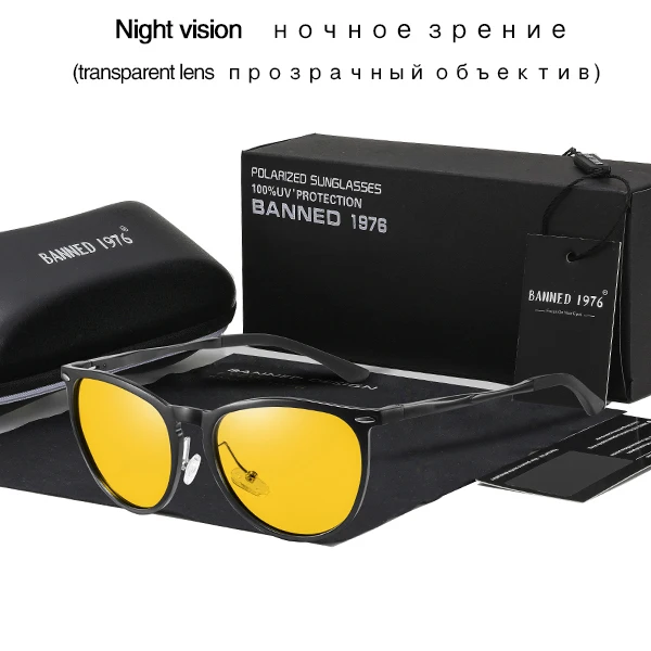 night vision Оригинальные поляризованные мужские солнцезащитные очки из алюминиево-магниевого сплава, крутые Модные мужские солнцезащитные очки, брендовые Дизайнерские мужские солнцезащитные очки для вождения - Цвет линз: night vision