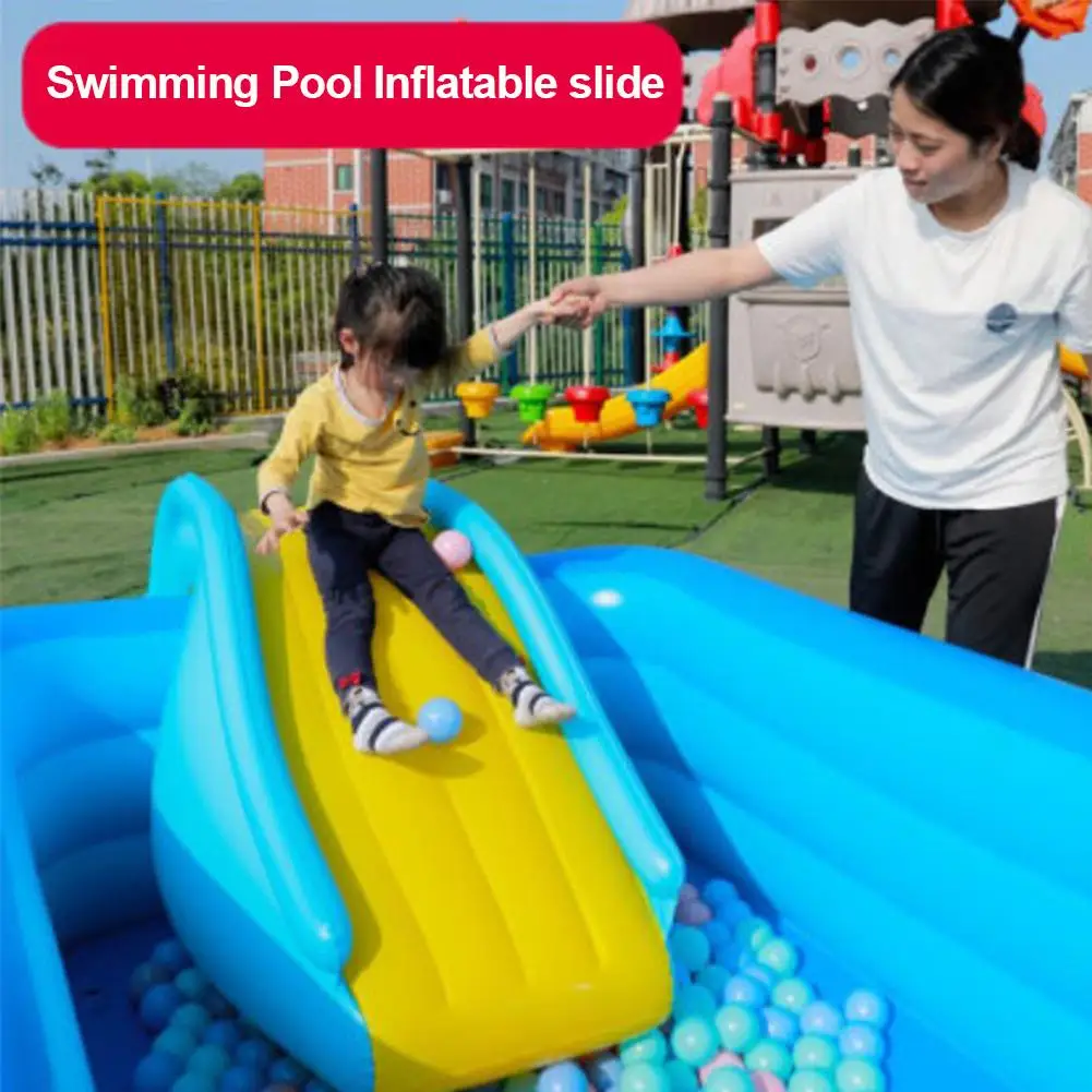 

PVC Inflatable Waterslide Wider Steps Swimming Pool Supplies Kids Water Play Recreation Facility Inflatable Playground Slide