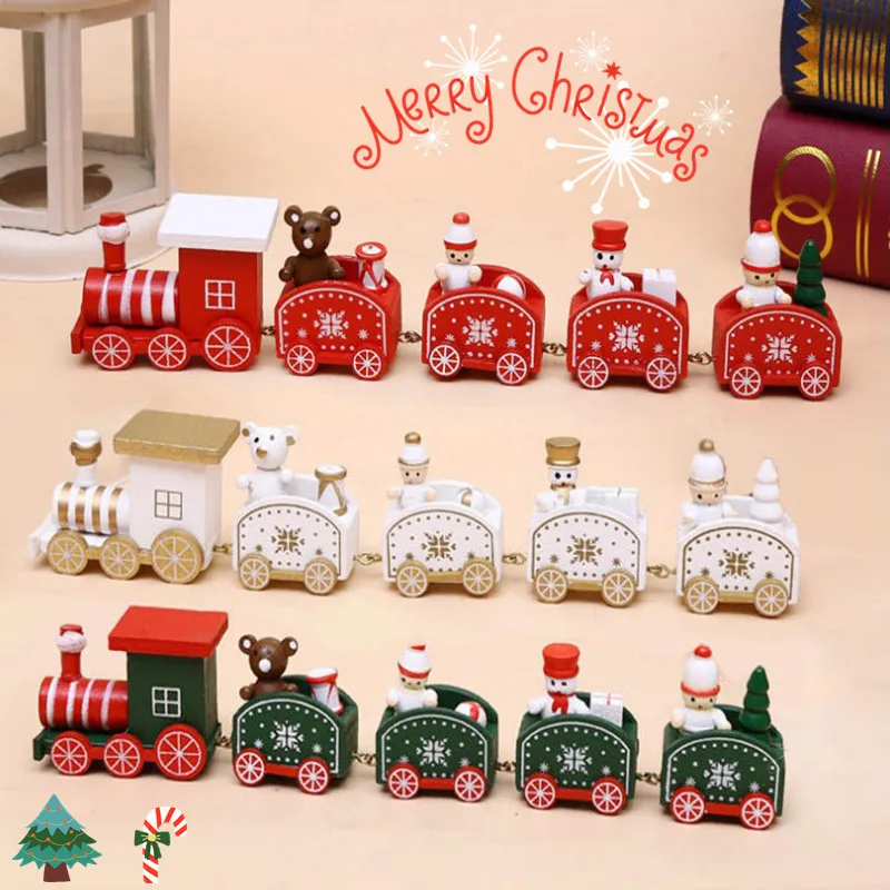 Новый Рождественский поезд окрашенный дерево рождественские украшения и Санта