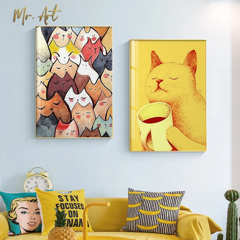 

Abstract Cartoon Animal Posters and Prints Living Room Decorative Pictures Nordic Comtemporary Canvas Art Painting Wall Poster