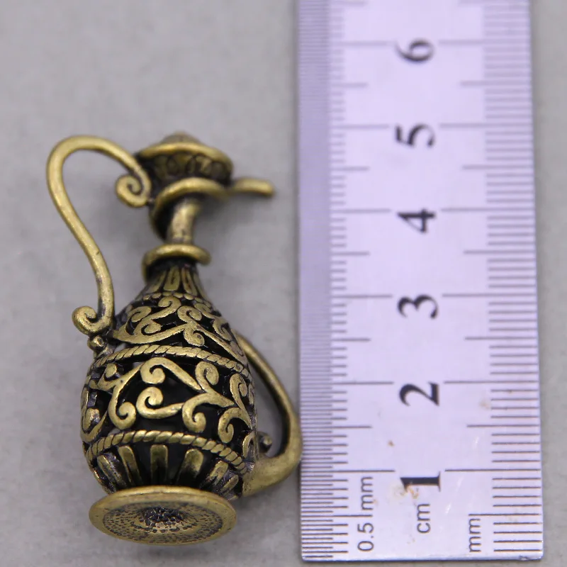 

3PCS Flower Wine Pot Hollow Bottle Flagon Tibetan Silver Tone Charms Pendants Vintage Style Accessories 36*20*15mm