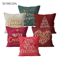fur linen cushion cover christmas modern slogan red green pillowcase decorative 4545 4040 for sofa home decor pillow case