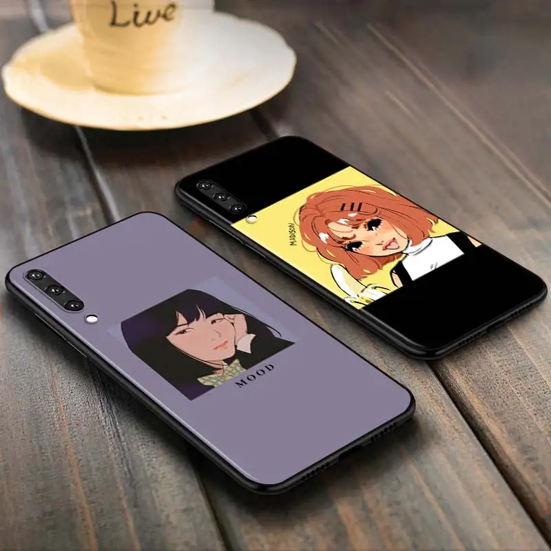 

Comics Book Girl Cartoon Anti-fall Phone Case for Samsung Galaxy A90 A80 A70S A60 A50S A40 A20E A20 A10S Soft Black Cover
