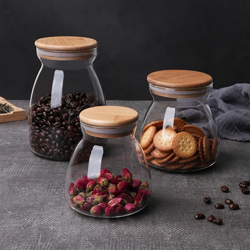 

Transparent Glass Tea Canister Sealed Candy Box with Lid Household Large-capacity Multigrain Coffee Bean Dried Fruit Storage Jar