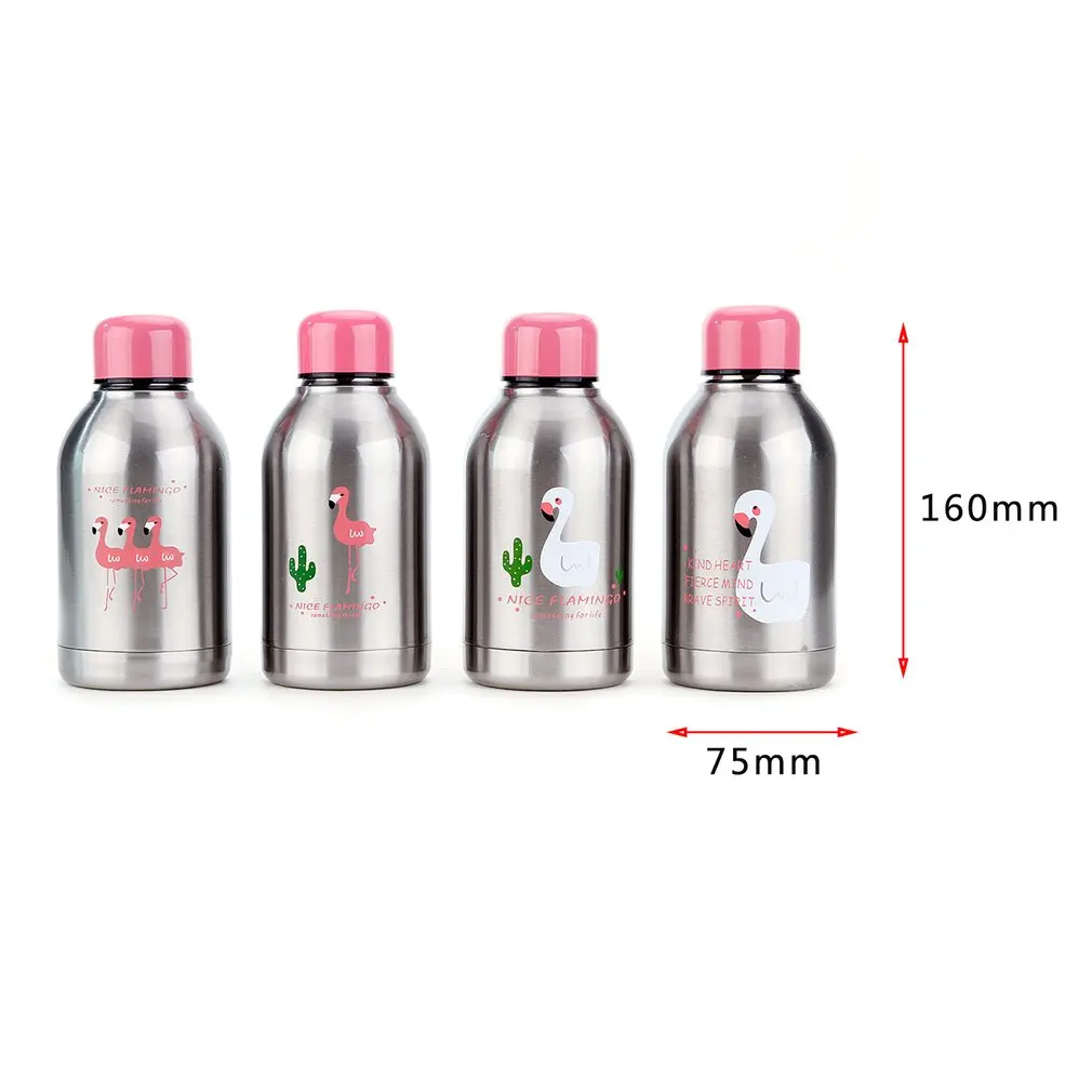 

300ml Cute Vacuum Cup With Bird Pattern Mini Travel Cup Bottle Portable Stainless Steel Thermol Bottle For Kids & Adults