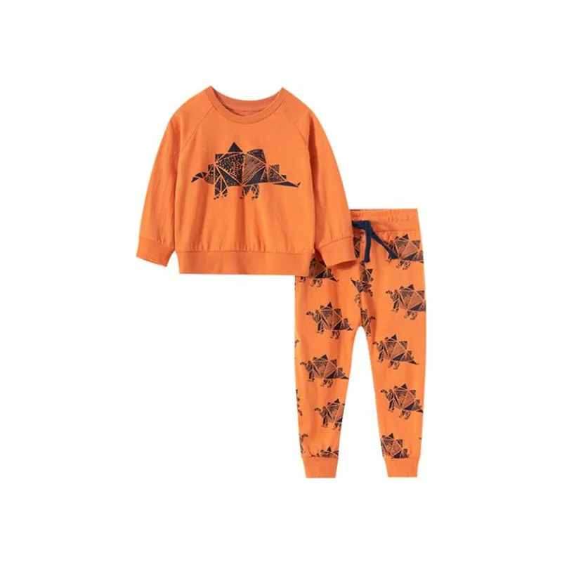 Baby Boys Clothing Sets Autumn Winter Cartoon Dinosaur Printed Cotton Boys Girls Outfit Long Sleeve Shirt Pant