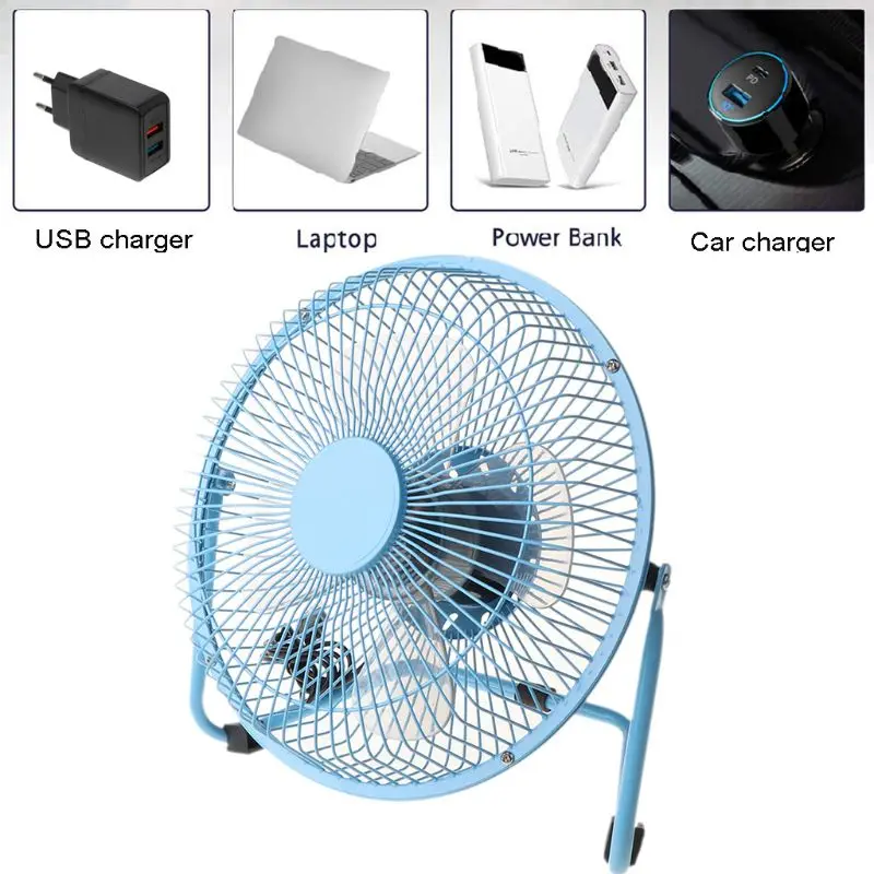 

Metal 8 Inch Portable USB Fan with 2 Speeds Personal Cooling Fan for Home Office Dropshipping