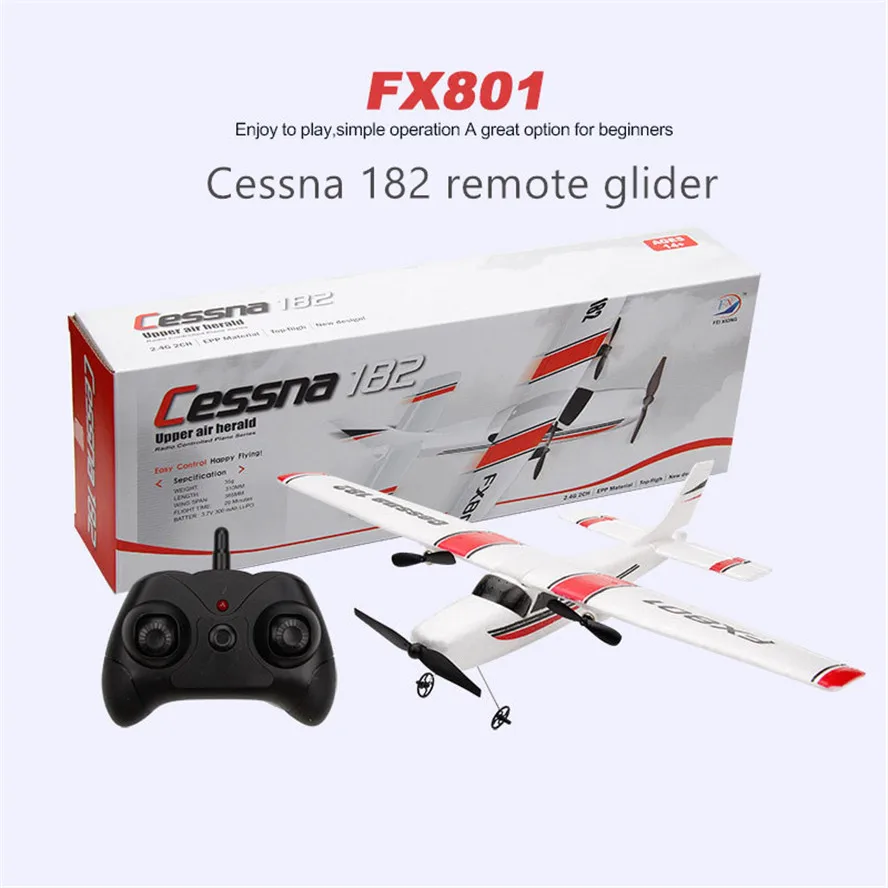 FX801 высокотехнологичный пульт дистанционного управления планер RC Cessna 182 flight fixed wing fall-proof collision aircraft RC самолет Летающий игрушка DIY
