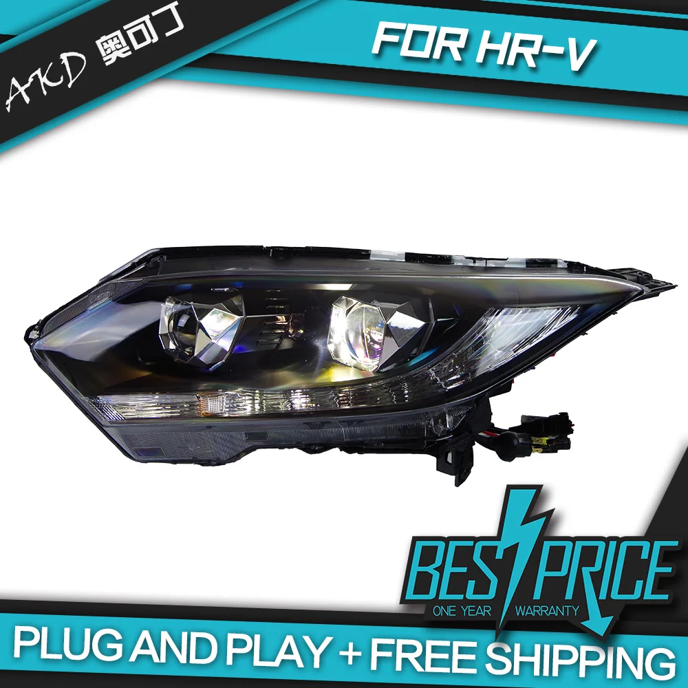 

Car Styling Head Lamp case for Honda HRV Headlights 2014-2018 Vezel LED Headlight LED DRL H7 D2H Hid Angel Eye Bi Xenon