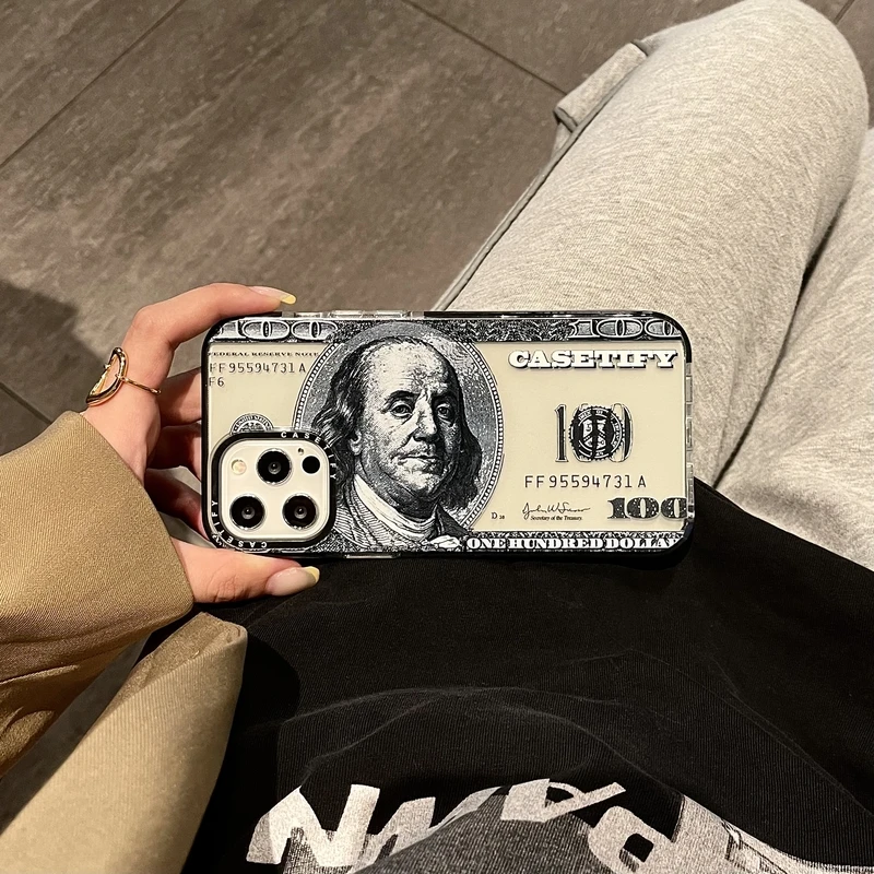 

INS Fashion Dollar Pattern Phone Case For iPhone 13 12 11 Pro Max XR X XS Max 7 8 Plus Cases Clear Shockproof Silicone Cover