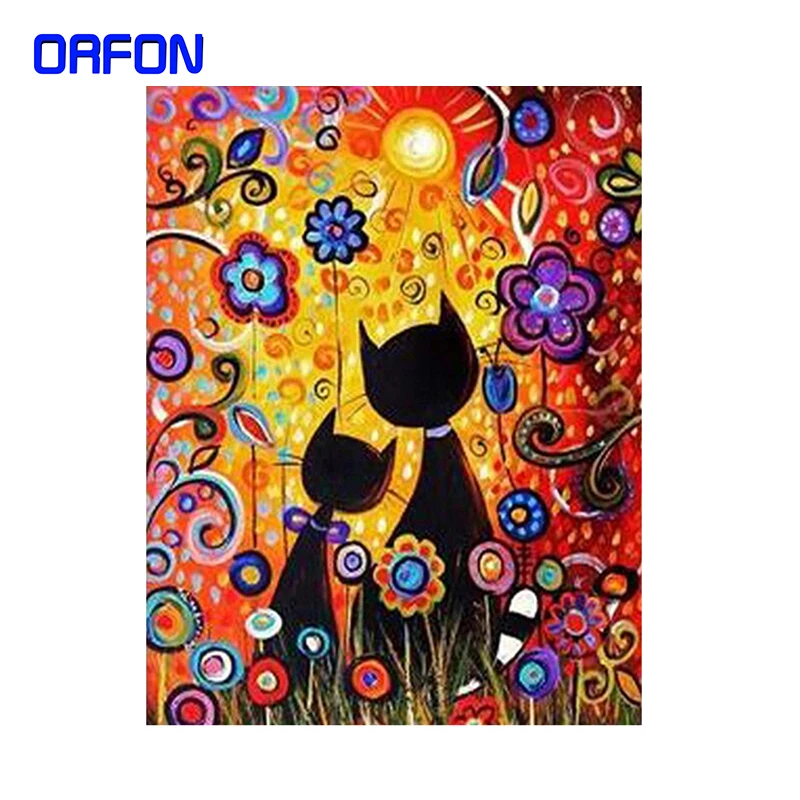 Картина по номерам абстрактная кошка животные DIY картина цифрам рамка 40x50 см