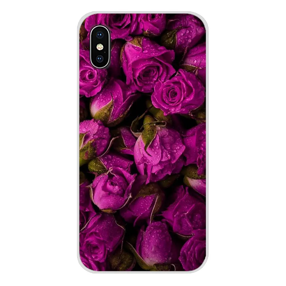 Силиконовый чехол для Huawei Honor 4C 5C 6X 7 7A 7C 8 9 10 8C 8S 8X 9X 10I 20 Lite Pro фиолетовый цветок роза