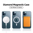 2022 новый оригинальный прозрачный Магнитный чехол для телефона iPhone 13 12 11 Pro Max Mini Magsafing Беспроводное зарядное устройство задняя прозрачная крышка