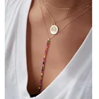 Новое поступление, женское длинное ожерелье в форме y с разноцветным фианитом, подвесное ожерелье с подвеской для свадьбы