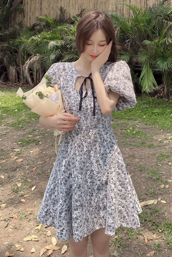 

COIGARSAM Vintage Floral Embroidery Mini Summer Dress Women Fashion A Line Vestido Ropa Mujer Boho Beach