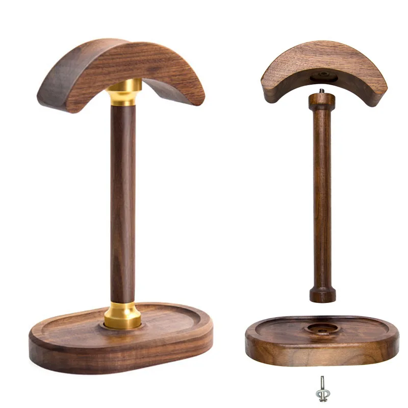 

Wooden Headphone Holder Wireless Headphones Stand Bracket Desktop Display Shelf with Storage Base for U Disk Data Cable Keys