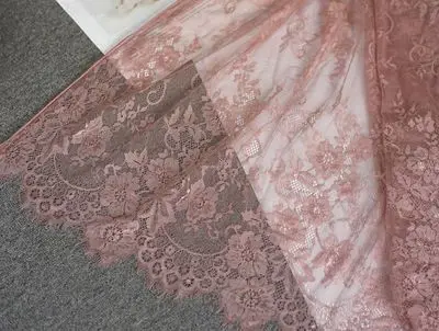 Skin pink 3 м/лот классический дизайн нейлоновое платье ресницы кружевной отделкой мягкий черный белый красный розовый темно-синий французский двусторонний Шантильи кружевная ткань 70 см - Цвет: Skin pink