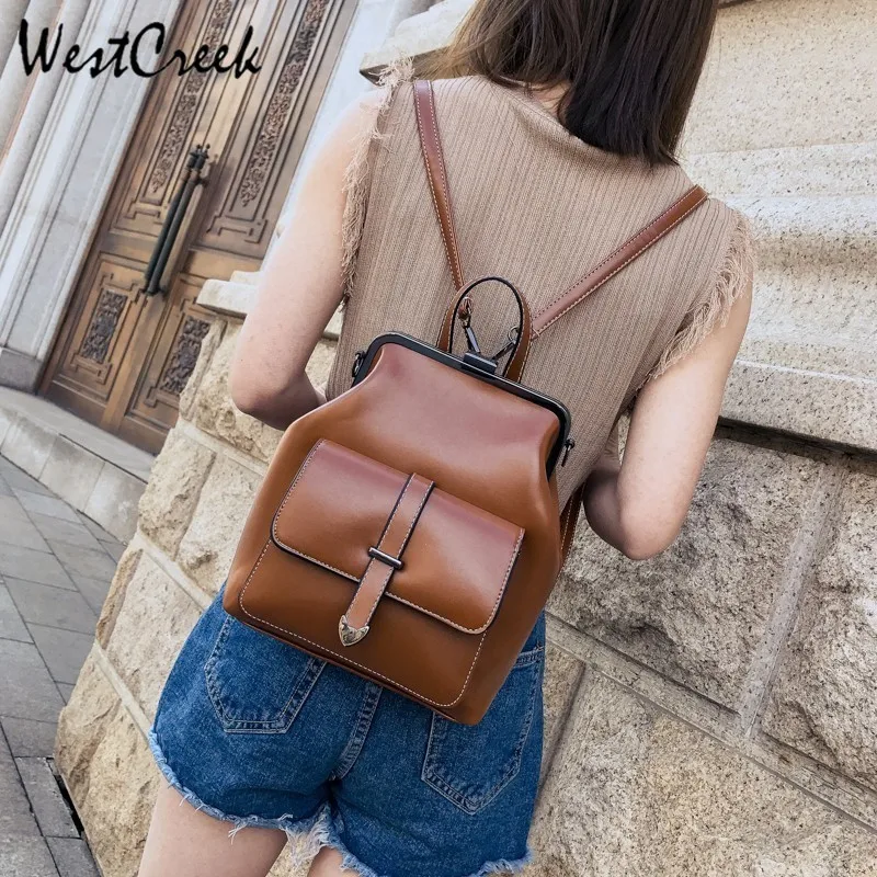 Женский винтажный рюкзак westкрик вместительный мягкий из искусственной кожи