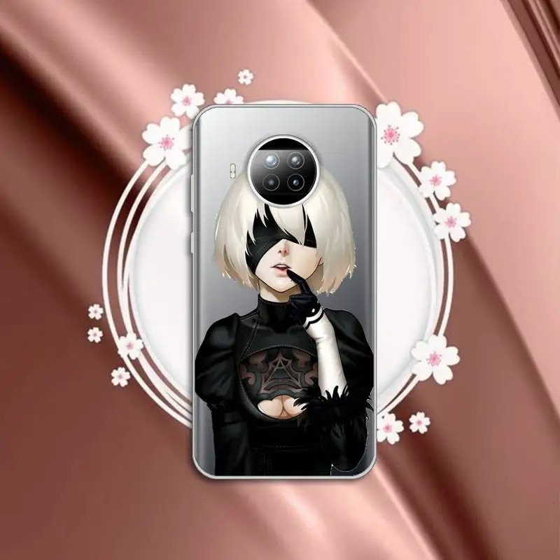 

Anime Nier Automata 2b Phone Case Transparent for Xiaomi mi Redmi note 10 t 8 9 pro lite 11 Samsung S 8 9 10 20