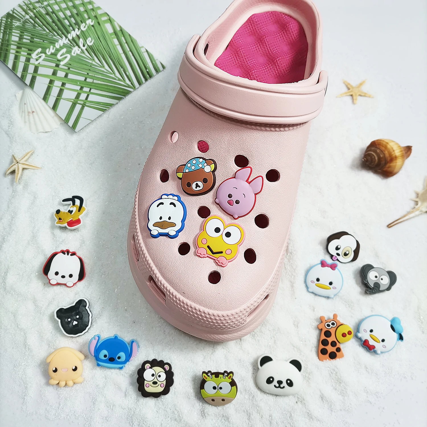 

1 Pcs Zoo Shoe Charms Pig Dog Frog Lion Shoe Buckles Lovely Shoe Ornament New Stylnig for Croc Jibz Garden Shoes