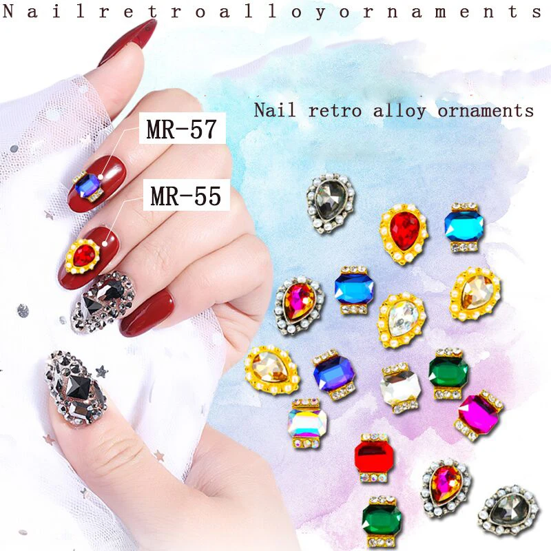10 шт/сплав ногтей AB Кристальные бриллианты Ретро ногти очарование Хрустальные
