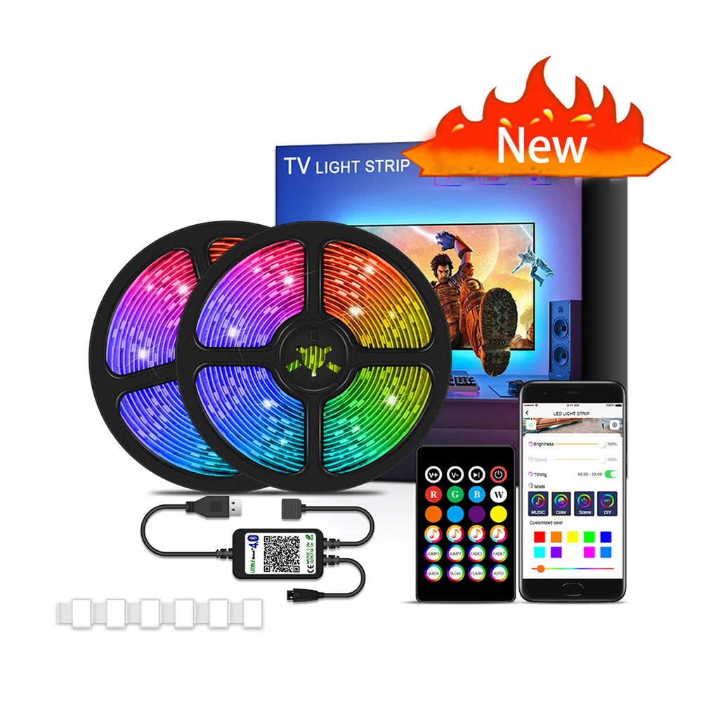

Светодиодный 5V Светодиодные полосы света ТВ подсветка полосы света Многоцелевой Bluetooth освещение ремень с 20 пульта дистанционного управлен...