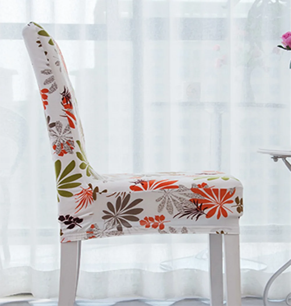 Растягивающийся Чехол для стула из спандекса с цветком защитный чехол на спинку