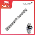 Браслет CARLYWET 20 мм для часов, сменный Браслет из высококачественной стали для часов, Юбилейный браслет с устричной застежкой для Rolex GMT Master II