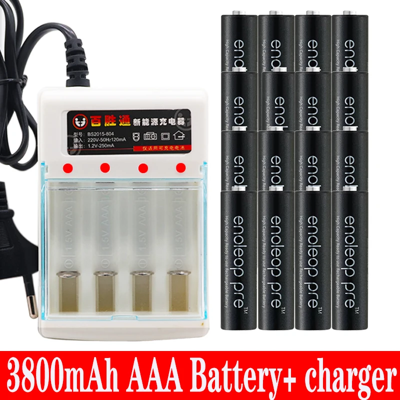 Figh качество 1 2 V 3800mAh NI MH AA предварительно Заряженная NI-MH аккумуляторная батарея aa