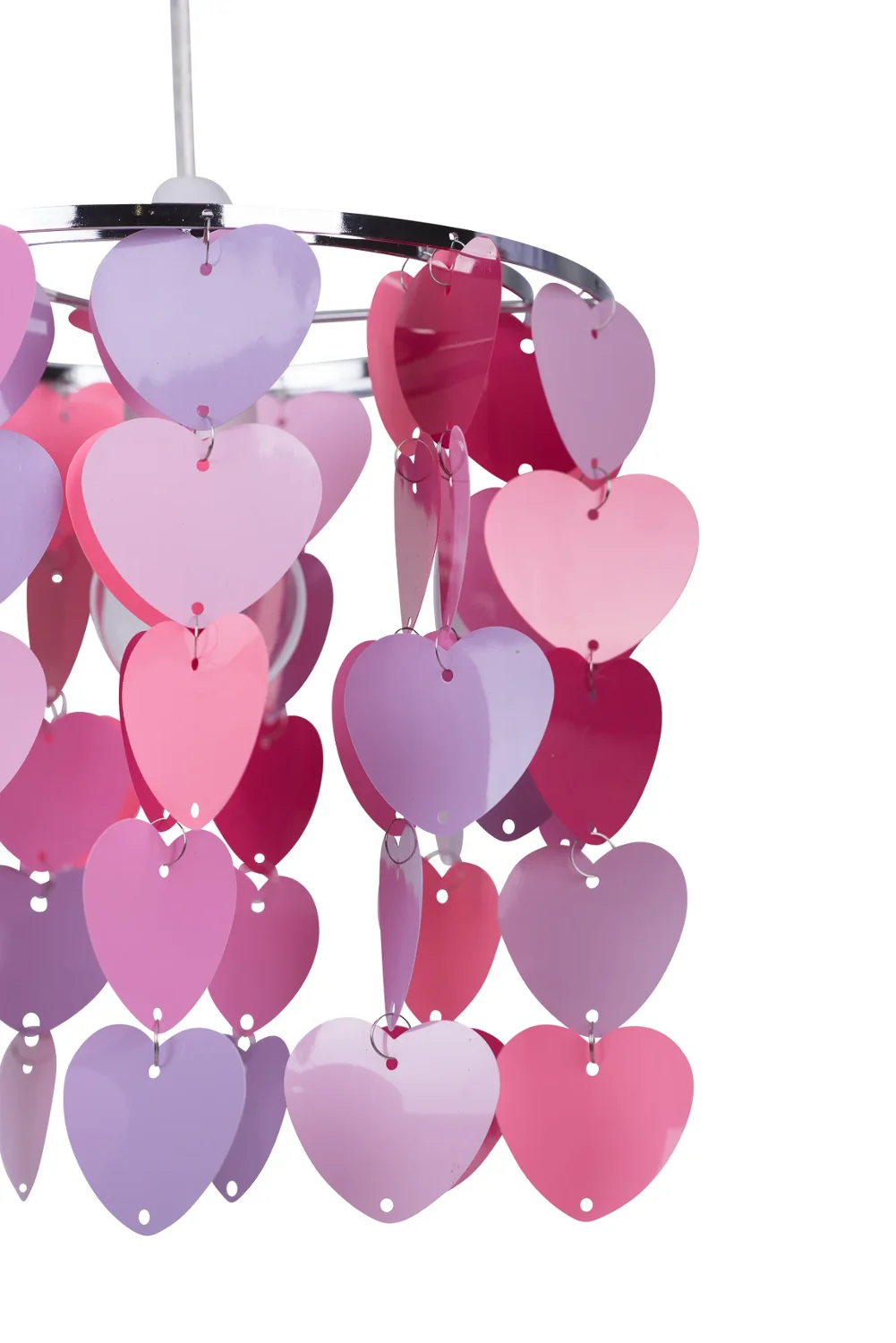 Люстра потолочная легкая с подвеской в виде сердец для девочек и