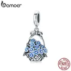 Bamoer серебро 925 пробы Цветочная корзина металлический Шарм Подходит оригинальный серебряный браслет девушки DIY Ювелирные изделия сделать серебряные бусины SCC1717