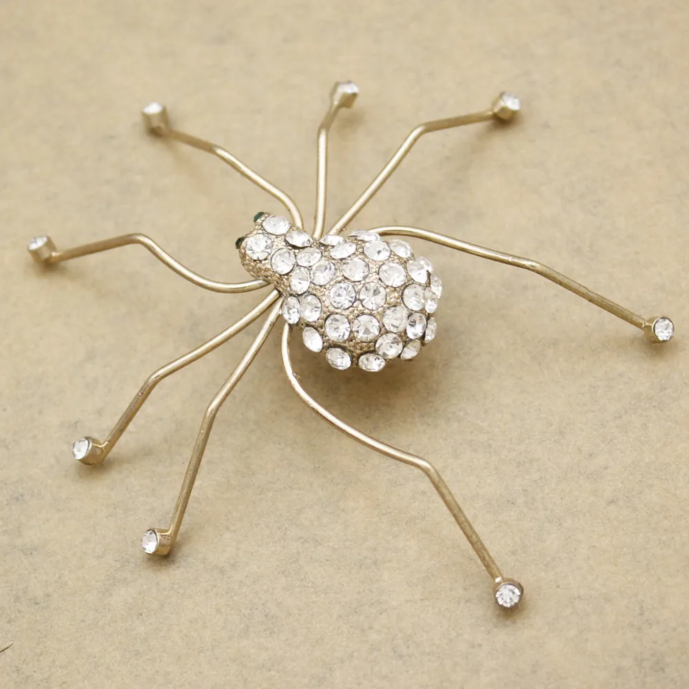 Ювелирные изделия в стиле АР новый золотой большой паук насекомое Кристалл шляпа