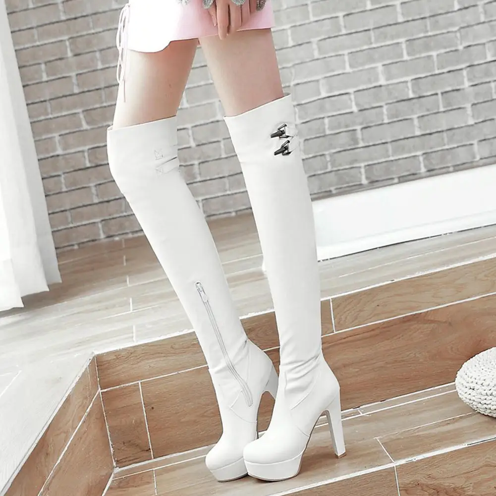 

Sarairis 2020 Fashion New Autumn Winter Over The Knee Boots Woman Shoes European American Side Zipper Platform Knight Boots