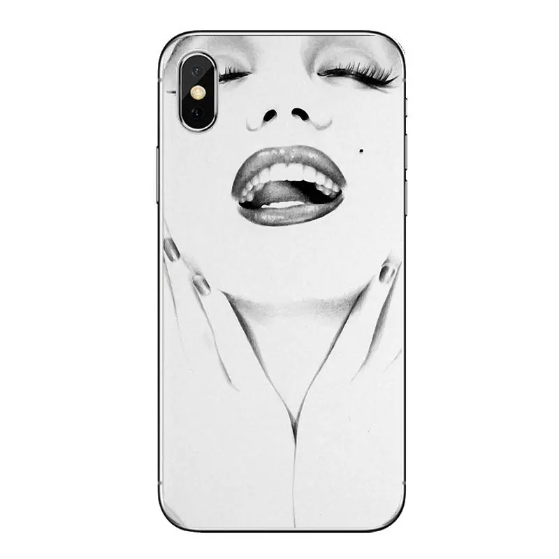 For Samsung Galaxy S3 S4 S5 Mini S6 S7 Edge S8 S9 S10 Plus Note 3 4 5 8 9 Marilyn Monroe Pin Up Pinup Girl TPU Transparent Cases |
