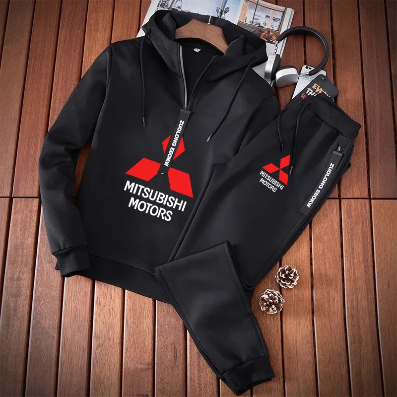 Высококачественные весенне-осенние мужские костюмы Mitsubishi с принтом логотипа