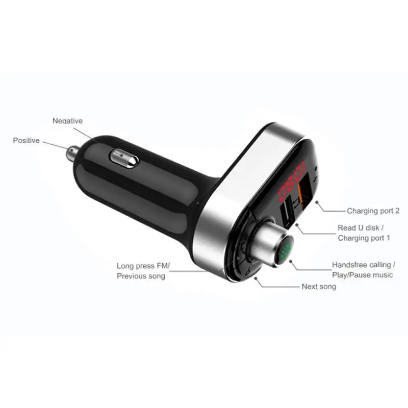 3.1A автомобильное зарядное устройство с двумя USB Bluetooth 5 0 fm передатчик авто MP3 аудио