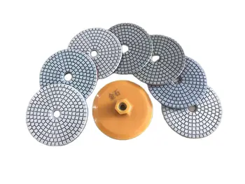 5 Pieces 4 Inch 100mm Diamond Wet Polishing Pad Abrasive Disc For Grinding Cleaning Granite Stone Concrete Marble Ceramic Tile