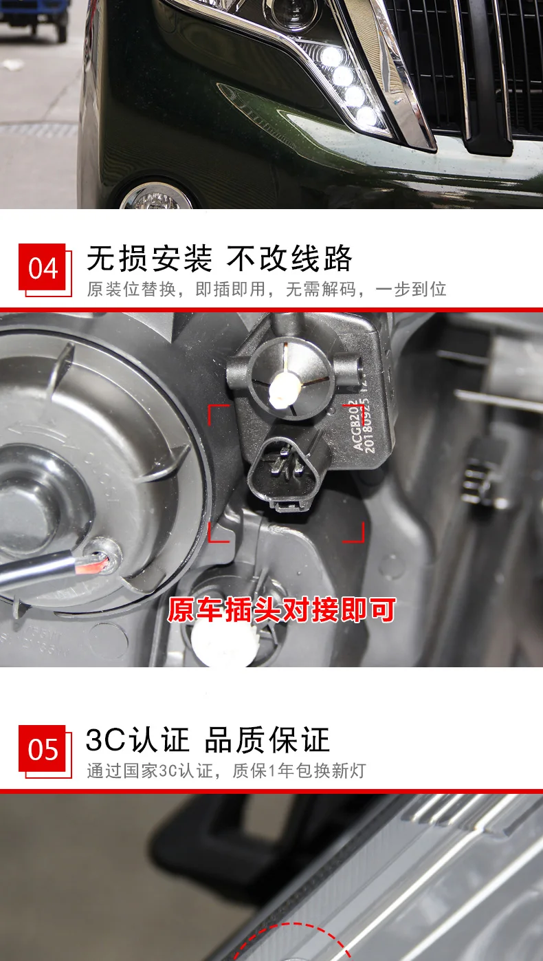 Автомобильный Стайлинг для Toyota- Prado светодиодный налобный фонарь светодиодный DRL Hid головной фонарь Ангел глаз биксенон двойной луч фары аксессуары