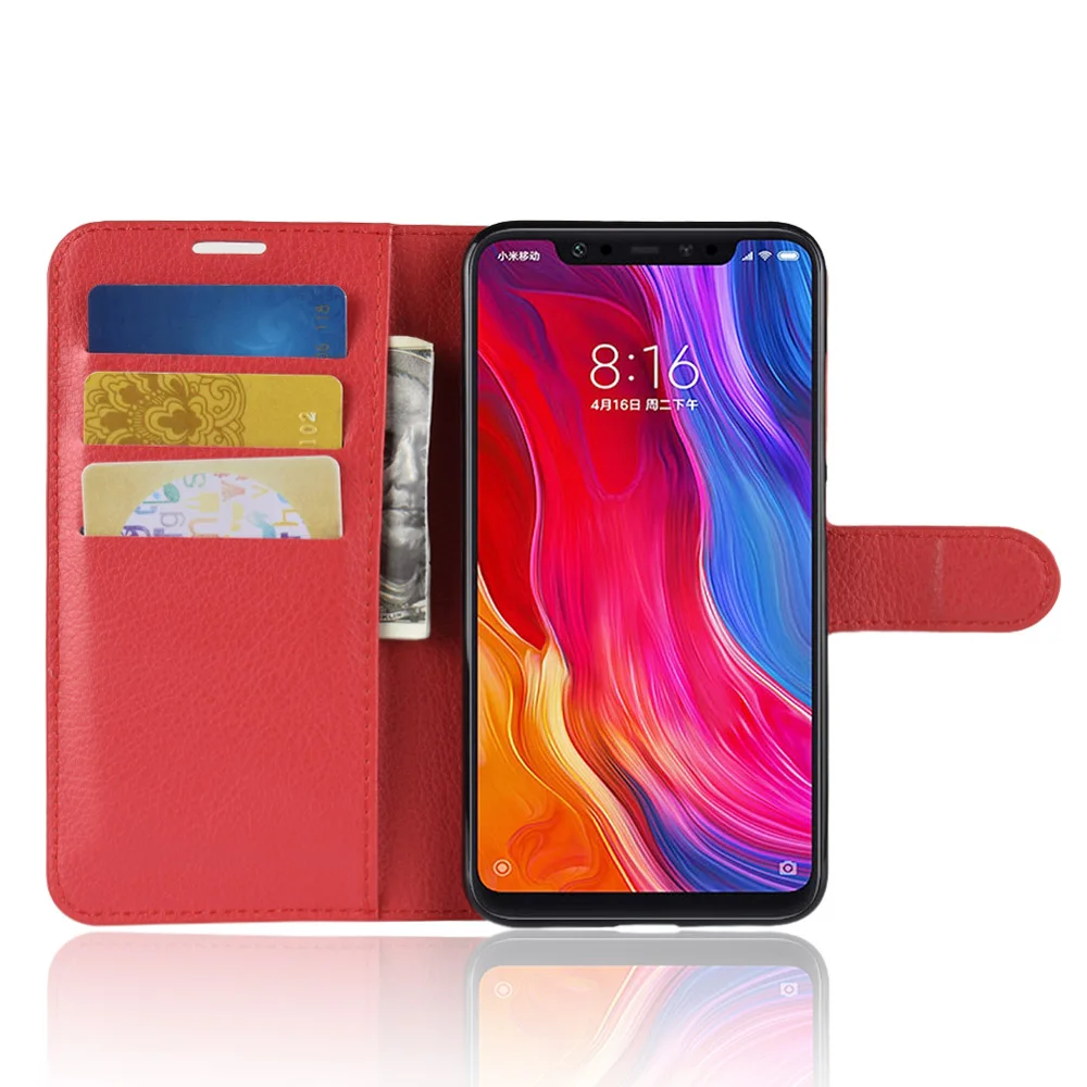

EMBEST Luxury Leather Wallet Flip Case Cover For Xiaomi 8 With Stand Function and Card Slots