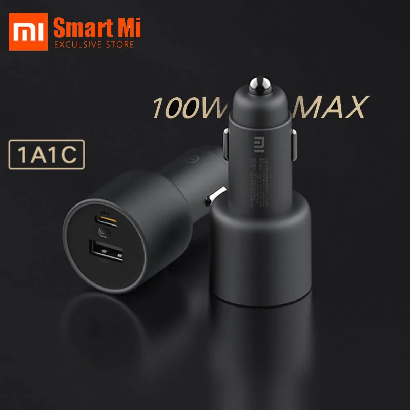 

Xiaomi Mi Car Fast Charger 1A1C 100W MAX USB-A USB-C Dual Output 5A Safe Protection Cool LED Effect Compatible Smart Device