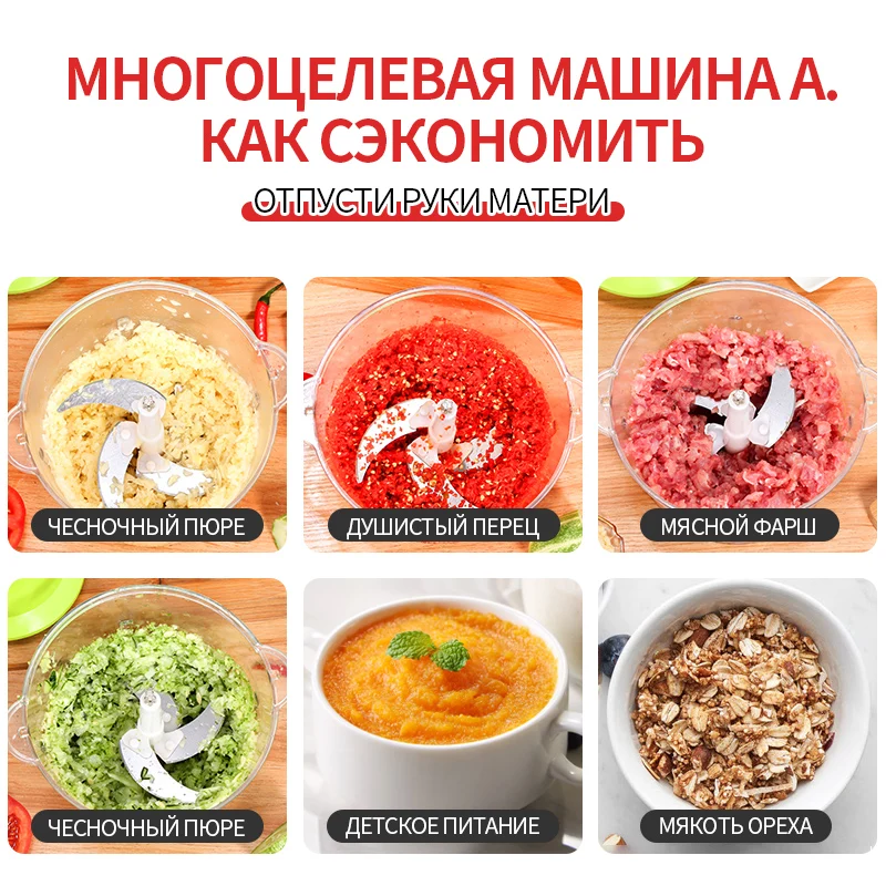 Электрическая мясорубка овощерезка кухонные аксессуары посуда гаджет чесночная