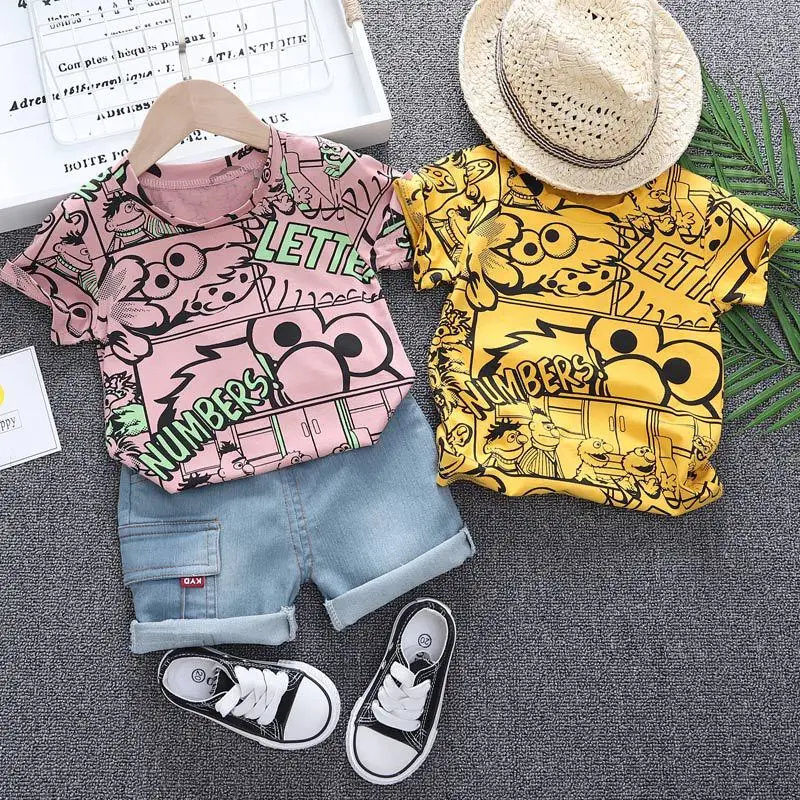 

DIIMUU Summer Fashion Baby Boy Clothes Sets T-shirt + Pants 1-4T Toddler Infants Clothing Suits Children Kids Boys Outfits Suit