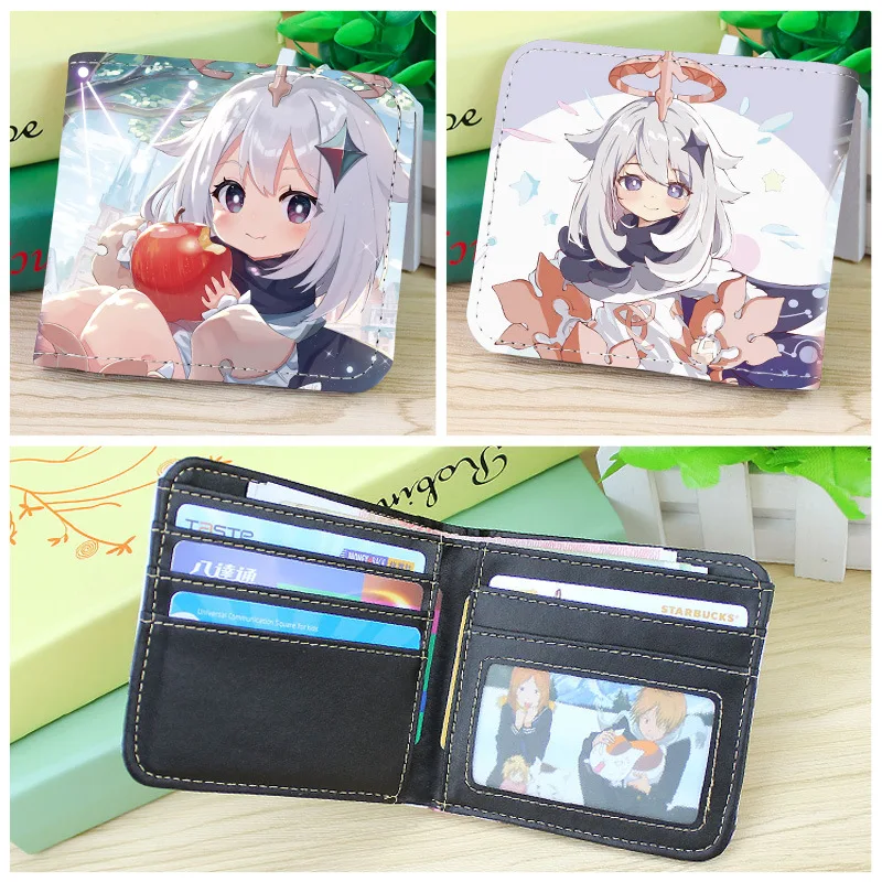 Genshin Impact Paimon Cosplay Cartoon Short Long Wallet PU Purse Card Holder Billfold Pencil Case Box Students Pen Bag |