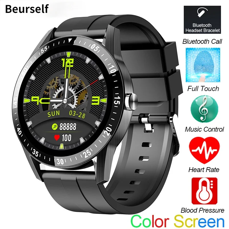 

Smart Call Watch S1 Bluetooth Hand Free Touch Color Screen Fitness Tracker Men Women Heart Rate Oxygen Round Music Sport Band