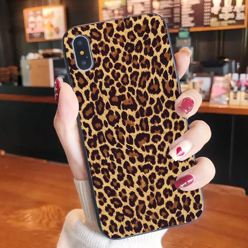 

Sexy Leopard Print Soft Silicone Phone Cover for iPhone X XS MAX 6 6S 7 7plus 8 8Plus XR SE2020 12pro 12mini 11pro max