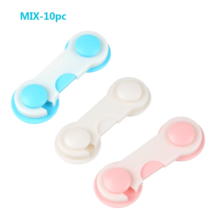 10pc-B06-mix 10 шт. пластиковый замок для защиты детей, замок для детского шкафа, Блокировка Для детей от дверей, ящики, товары для безопасности детей - Цвет: 10pc-B06-mix