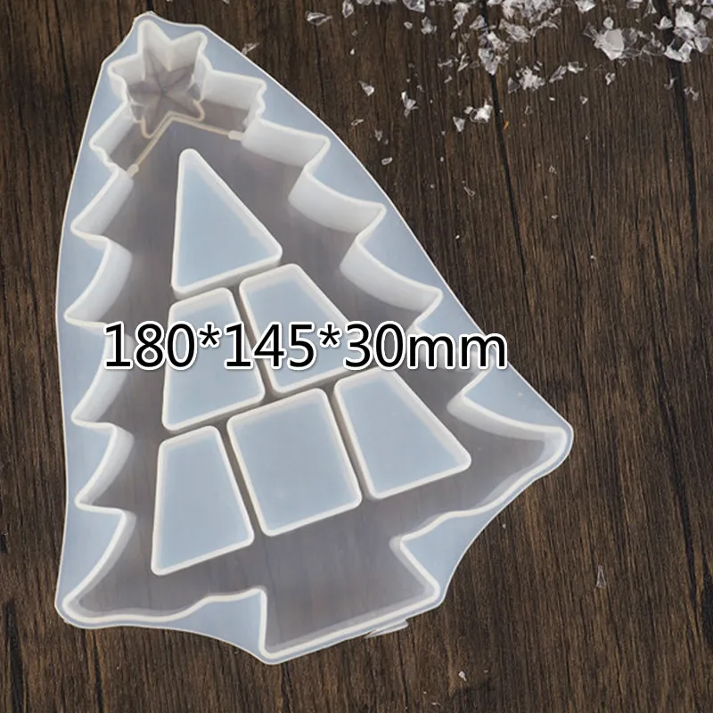 

DIY epoxy resin christmas tree storage box jewelry box silicone mold pottery making mold