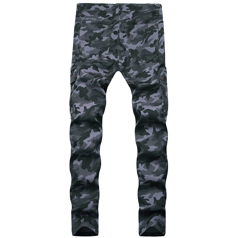 Джинсы мужские с несколькими карманами модные брюки болотного цвета длинные