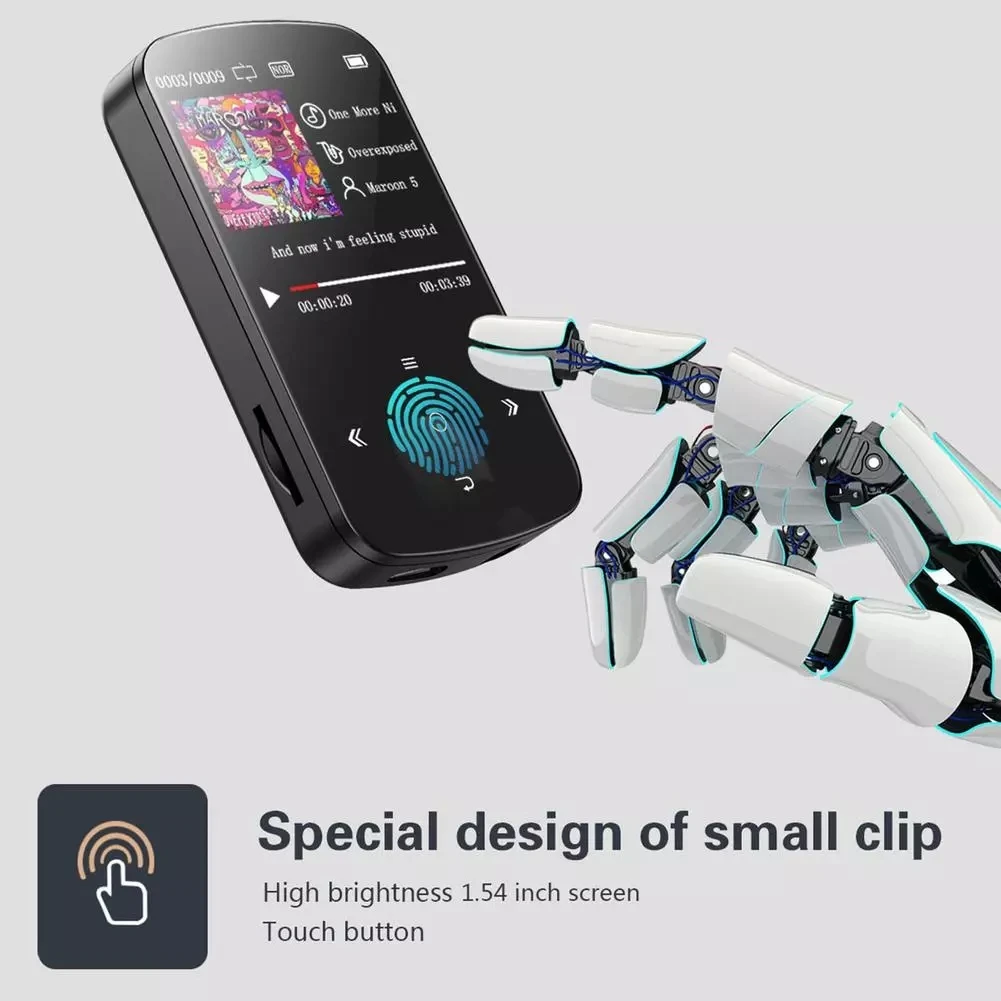 Мини MP3 плеер с зажимом Bluetooth 5 0 портативный музыкальный без потерь HiFi Звук аудио